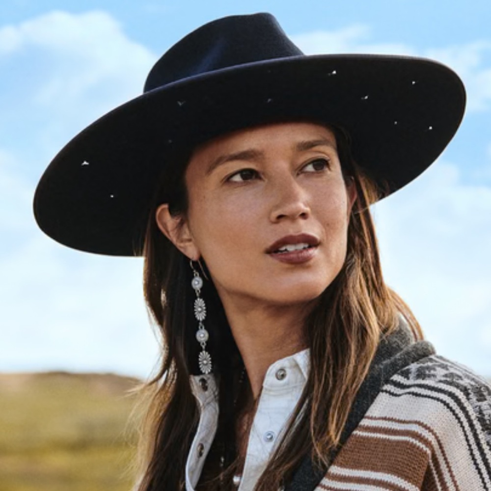 Stetson Navy Felt Night Sky Fedora with Star Cutouts